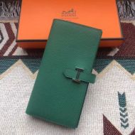 Hermes Bearn Wallet Epsom Leather In Green