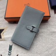 Hermes Bearn Wallet Togo Leather In Sky Blue