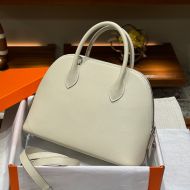 Hermes Bolide 25 Bag Epsom Leather Palladium Hardware In White