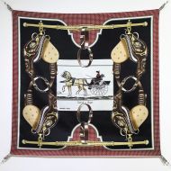 Hermes Carrick A Pompe Scarf 90 In Navy Blue
