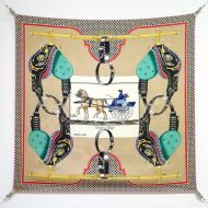 Hermes Carrick A Pompe Scarf 90 In Yellow