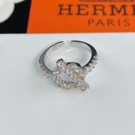 Hermes Finesse Cuff Ring In Silver