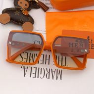 Hermes H6780 Square Acetate Sunglasses In Orange