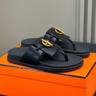 Hermes Joyce Slides Women Calfskin Black