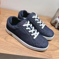 Hermes Kid Sneakers Unisex Denim In Black
