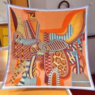 Hermes La Selle Imaginaire Scarf 90 In Brown