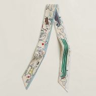 Hermes Les Chiens Parisiens Twilly In Beige