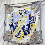 Hermes Neo Brandebourgs Scarf 90 In Grey