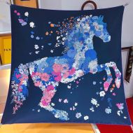 Hermes Robe Legere Scarf 90 In Navy Blue