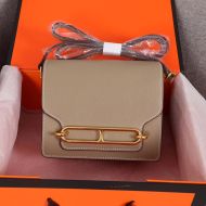 Hermes Roulis Bag Epsom Leather Gold Hardware In Grey