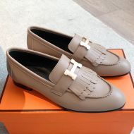 Hermes Royal Loafers Women Calfskin In Taupe