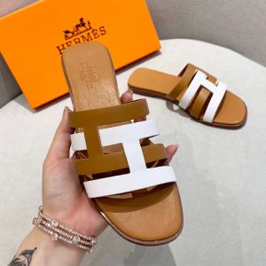 Hermes Amore Slides Women Calfskin In Brown