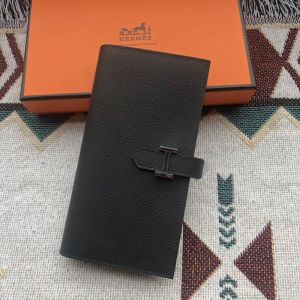 Hermes Bearn Wallet Epsom Leather In Black