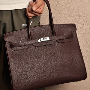 Hermes Birkin 40 Bag Togo Leather Palladium Hardware In Burgundy