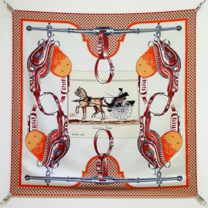 Hermes Carrick A Pompe Scarf 90 In Brown