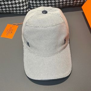 Hermes H Letter Embroidered Baseball Cap Canvas In White