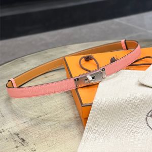 Hermes Kelly 18 Belt Espom Leather In Pink/Silver