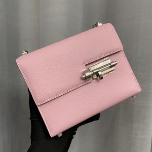 Hermes Mini Verrou Chaine Bag Chevre Mysore In Pink