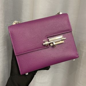 Hermes Mini Verrou Chaine Bag Chevre Mysore In Purple