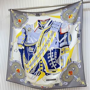 Hermes Neo Brandebourgs Scarf 90 In Grey