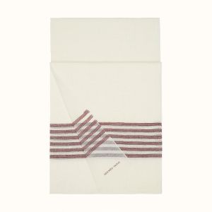 Hermes Plume Stitching Stole In White