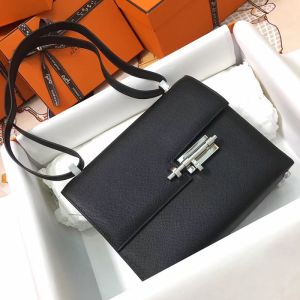 Hermes Verrou Bag Epsom Leather Palladium Hardware In Black
