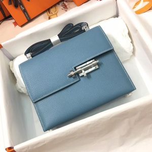 Hermes Verrou Bag Epsom Leather Palladium Hardware In Sky Blue