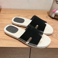 Hermes Antigua Espadrilles Men Suede In Black
