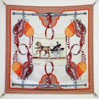 Hermes Carrick A Pompe Scarf 90 In Brown
