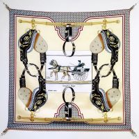 Hermes Carrick A Pompe Scarf 90 In Grey