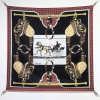 Hermes Carrick A Pompe Scarf 90 In Navy Blue