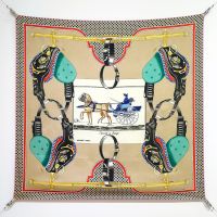 Hermes Carrick A Pompe Scarf 90 In Yellow